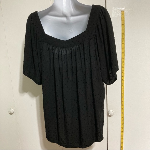 CHELSEA and THEODORE Embroidered Dots Square Neck Babydoll Top Womens XL - Picture 5 of 10